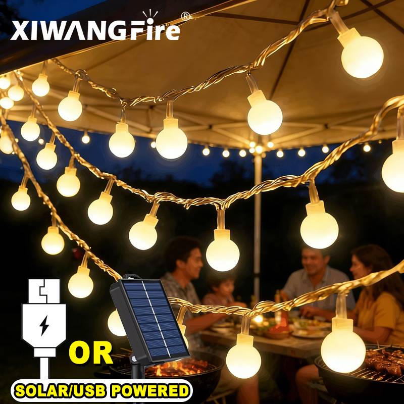 Battery Outdoor Camping - Luzes de Cordão Solares/USB/Bateria de 3-10M,
