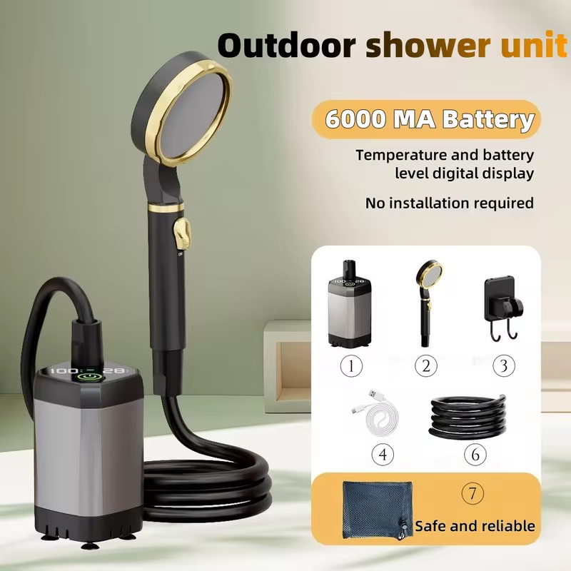 Battery Outdoor Camping - Unidade de Chuveiro Elétrico Portátil para
