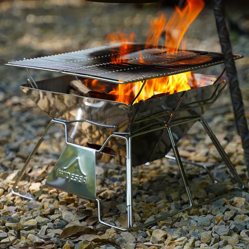 Outdoor Camping Wood Burning Stove - Churrasqueira para Camping ao Ar Livre,
