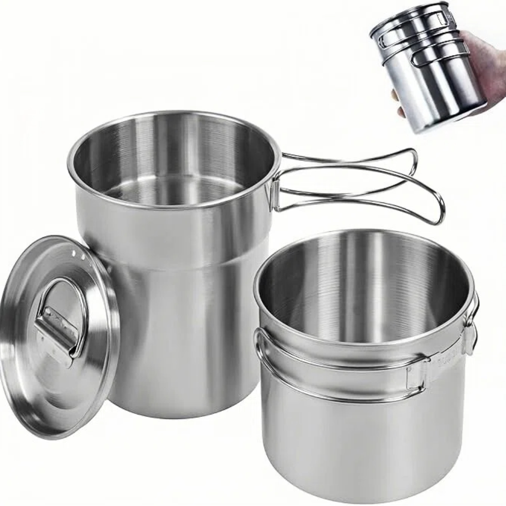 Outdoor Camping Kitchen Set - Canecas Dobráveis para Camping, Panela de