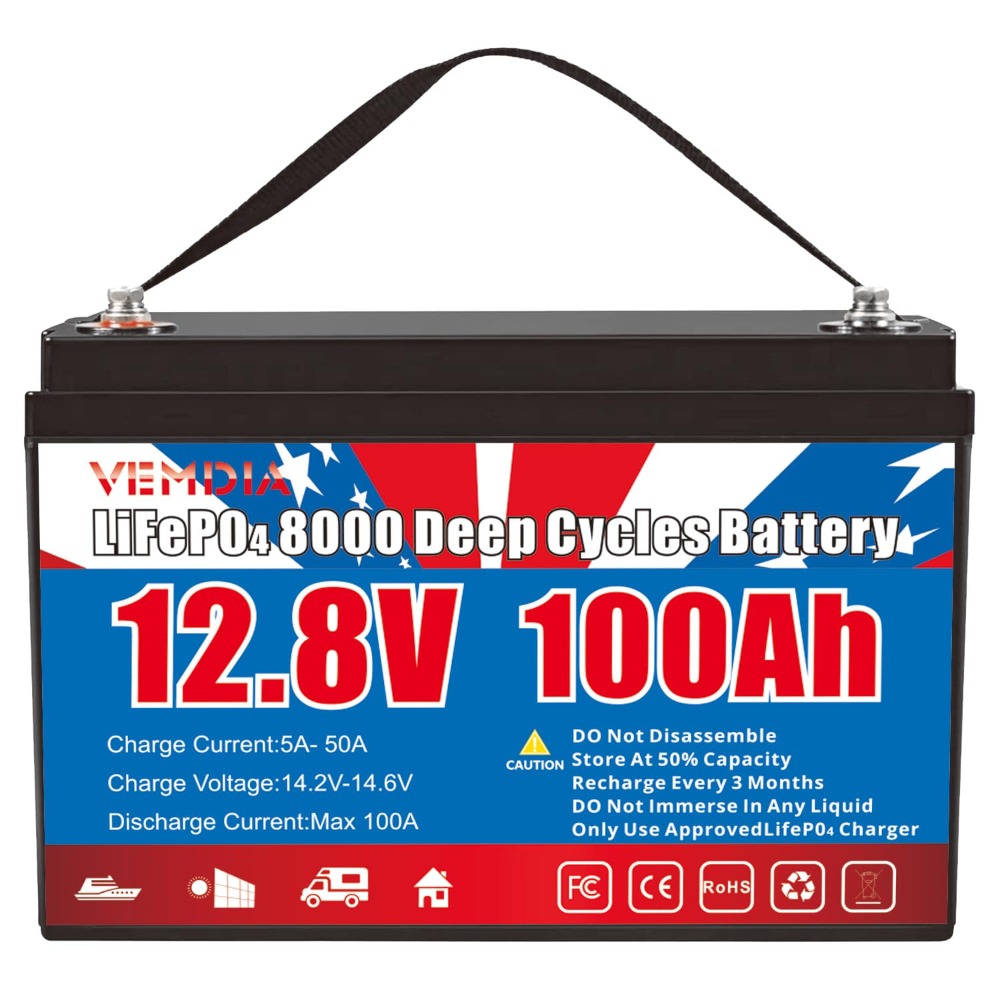 Outdoor Camping Essential Gear - Bateria LiFePO4 12.8V 100Ah com BMS