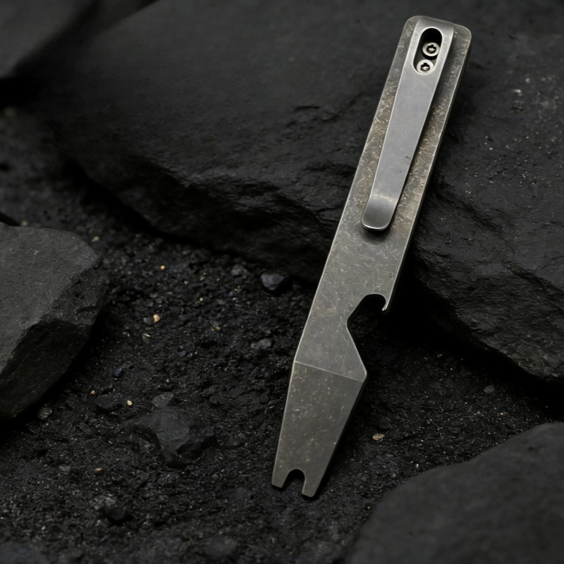 Outdoor Camping Essential Gear - Ferramenta Multifuncional EDC de Titânio: Chave