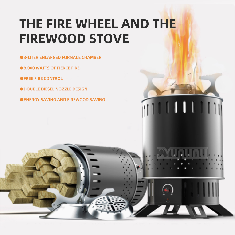 Outdoor Camping Wood Burning Stove - Fogão a Lenha Portátil Windfire Wheels