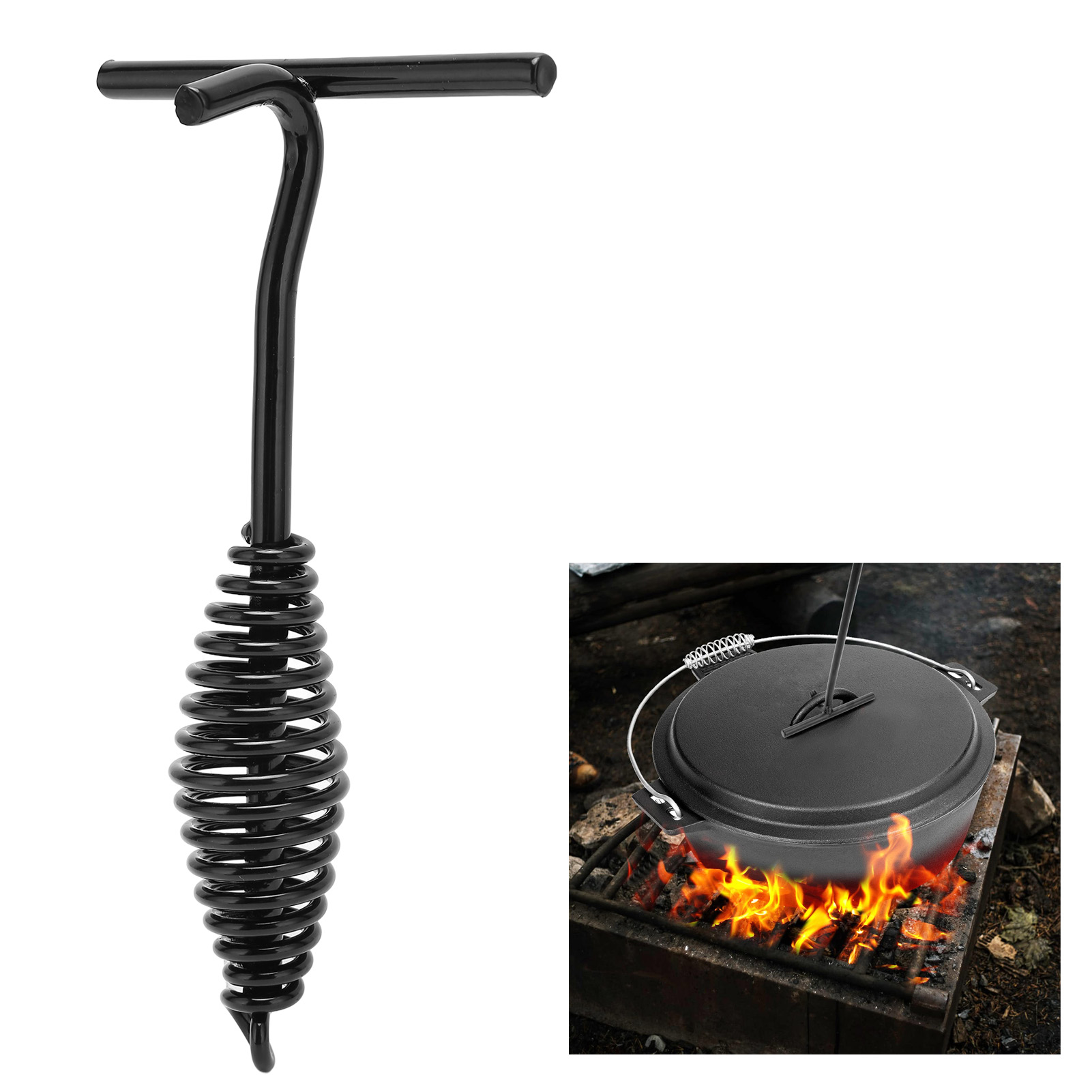 Outdoor Camping Oven - 19,5 cm Levantador de tampa de