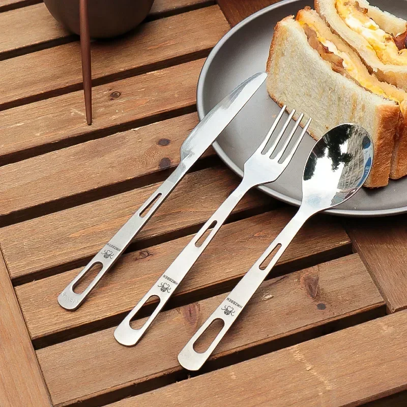 Outdoor Camping Kitchen Set - HWZBBEN-Titanium Tableware Set, garfo, colher, faca,