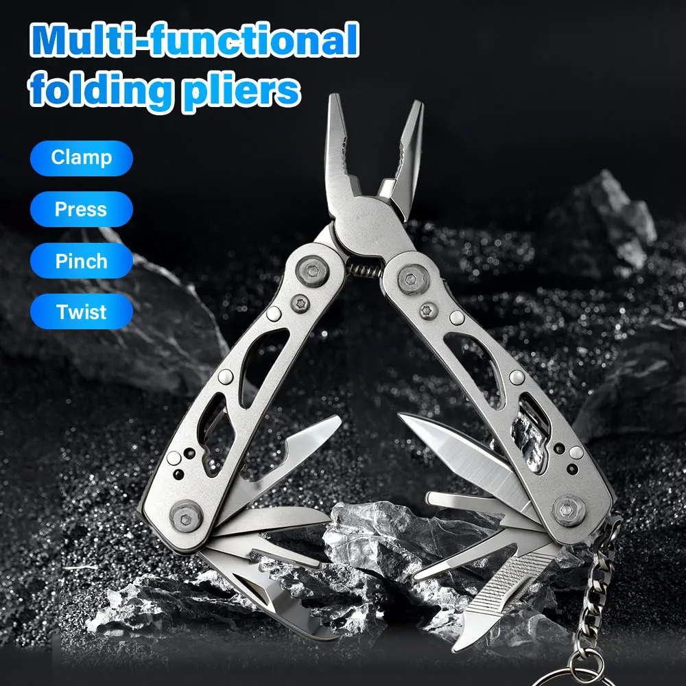 Outdoor Camping Essential Gear - Alicate Multiferramenta Dobrável de Aço Inoxidável