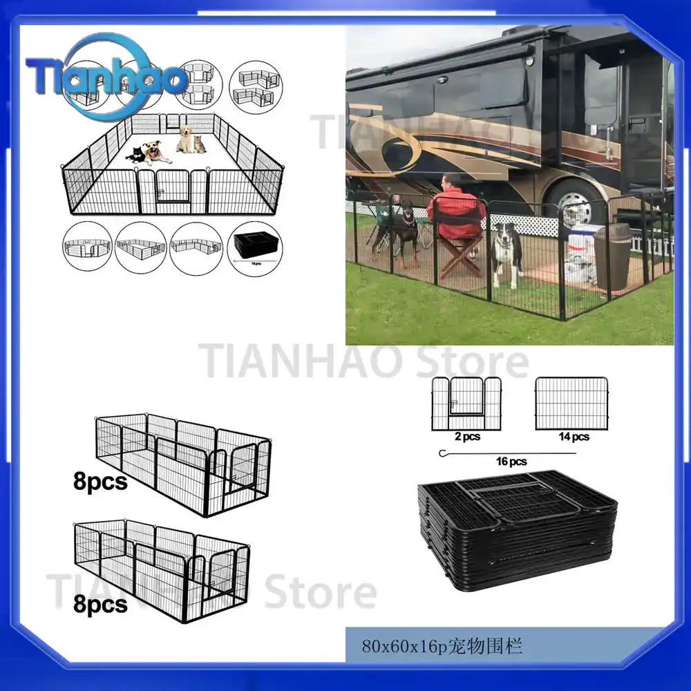 Outdoor Camping Dog Fence - Cercado para Animais de Estimação, Portátil
