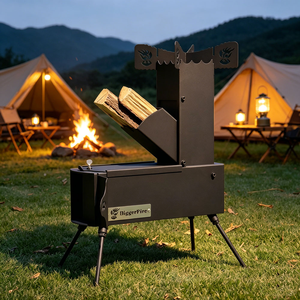 Outdoor Camping Wood Burning Stove - Fogão Rocket Portátil a Lenha para