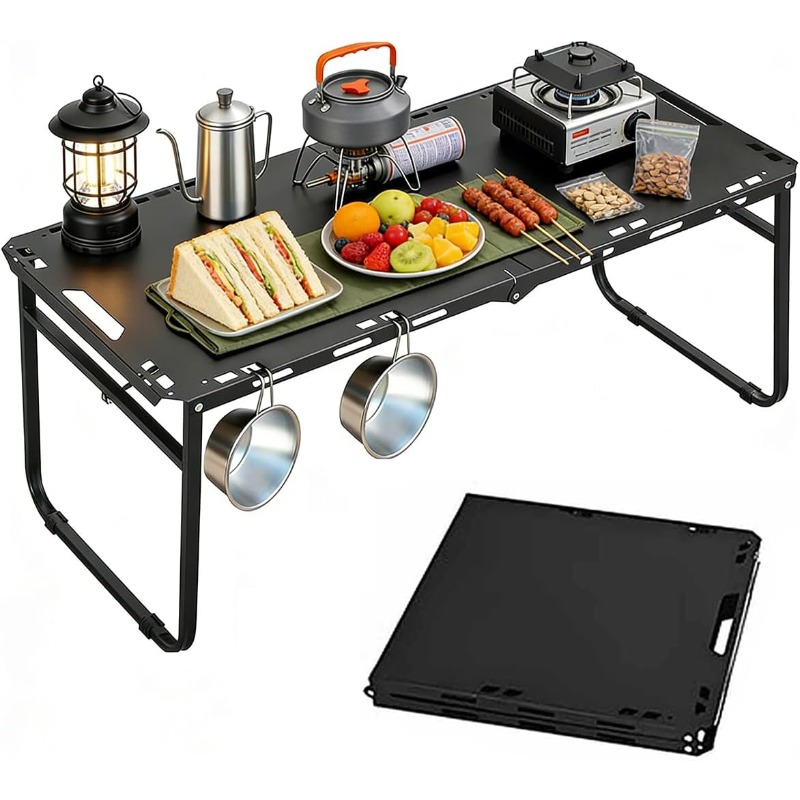 Outdoor Camping Cooking Table - Mesa de Camping Ajustável e Portátil