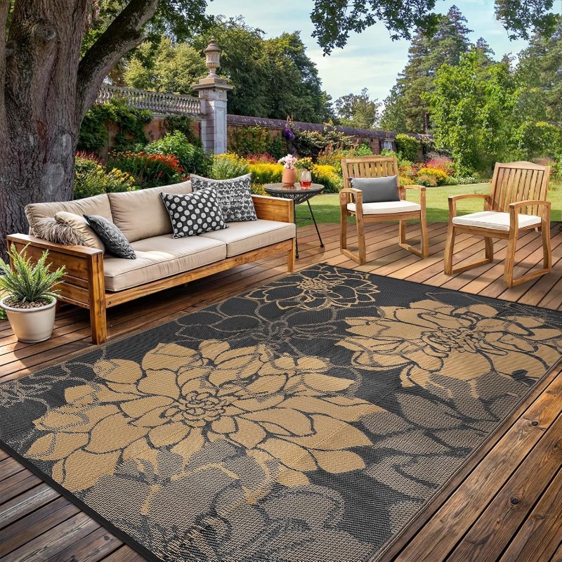 Outdoor Camping Rugs 8X10 - Tapete Externo 8x10 Impermeável Reversível de