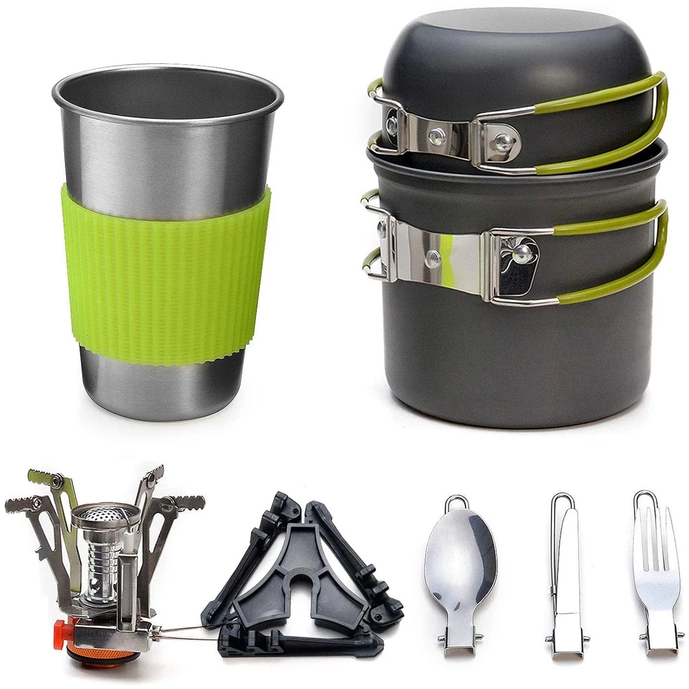 Outdoor Camping Kitchen Set - Kit de panelas de acampamento com