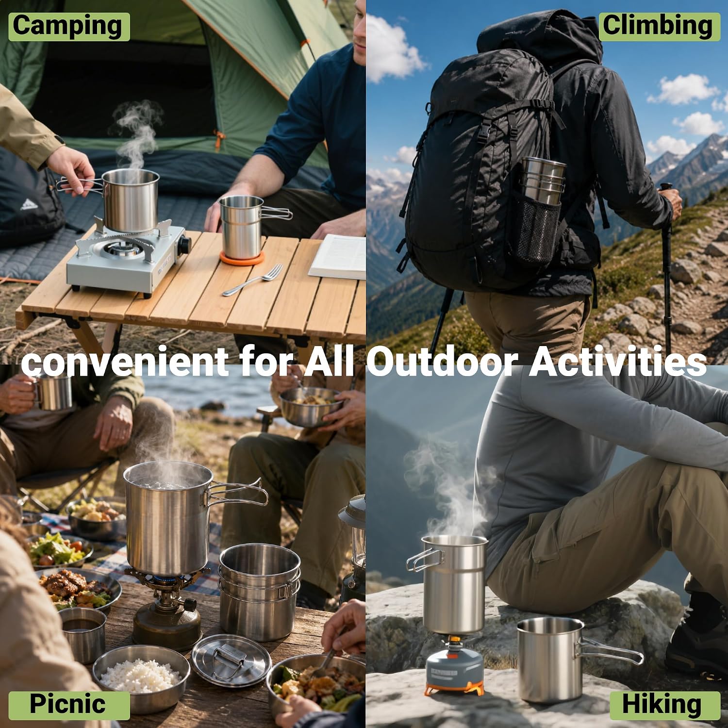 Canecas Dobráveis para Camping - Outdoor Camping Kitchen Set avaliação e preço