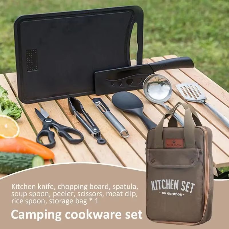 Conjunto de Utensílios de Cozi - Outdoor Camping Kitchen Set avaliação e preço