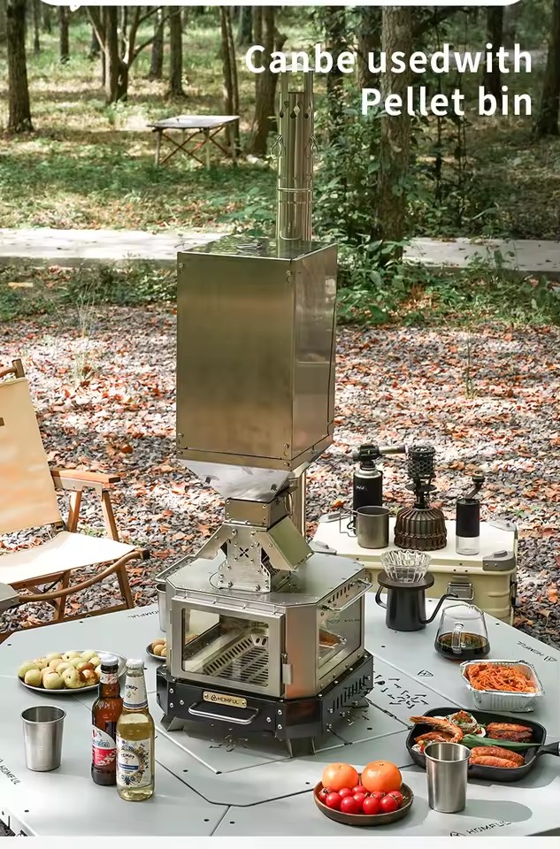 Fogão Portátil a Lenha HOMFUL  - Outdoor Camping Wood Burning Stove avaliação e preço