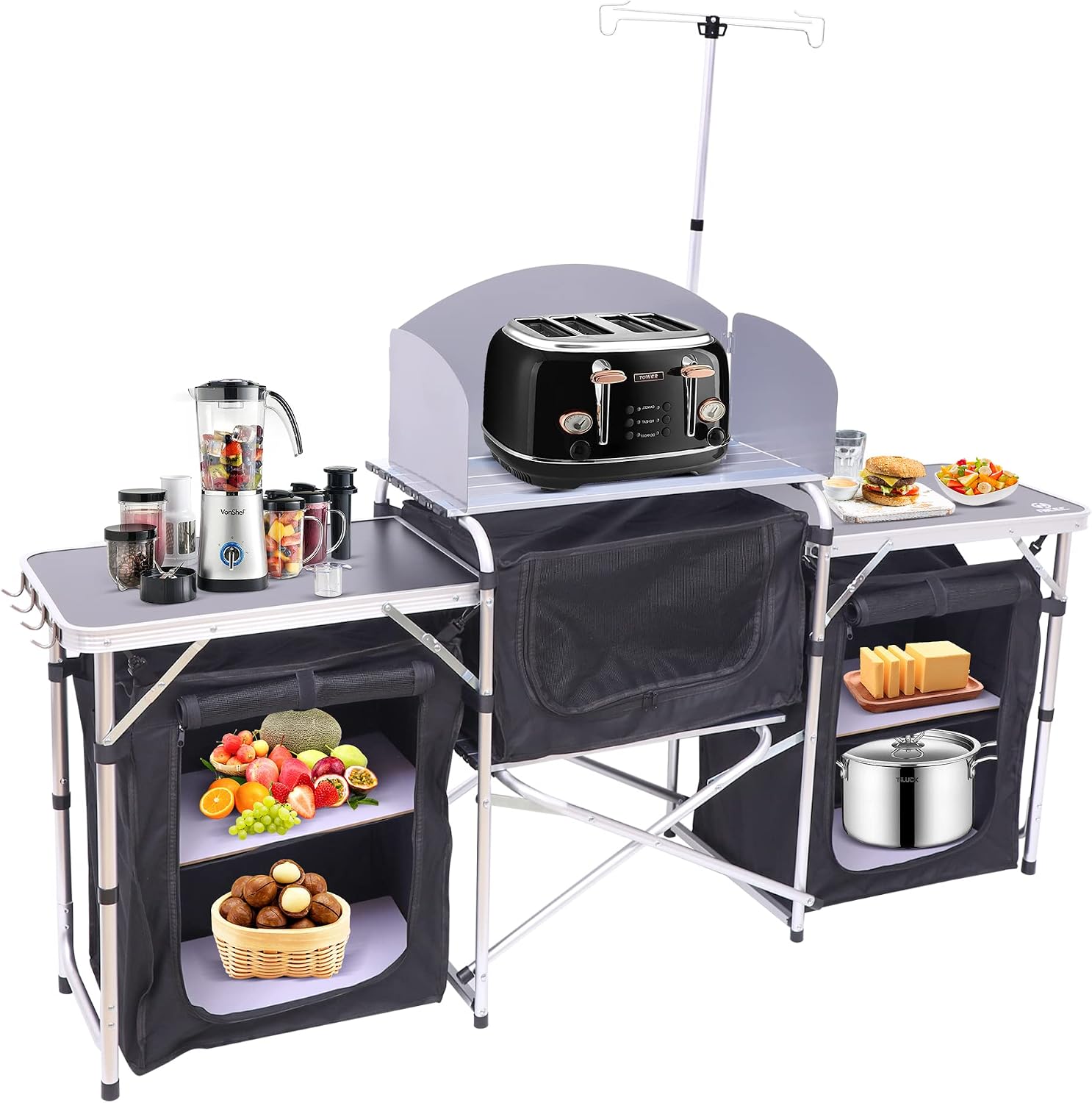 Mesa de Cozinha Dobrável para  - Outdoor Camping Cooking Table avaliação e preço