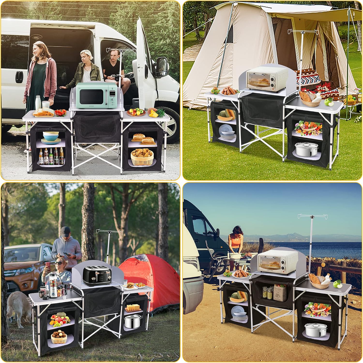 Mesa de Cozinha Dobrável para  - Outdoor Camping Cooking Table avaliação e preço