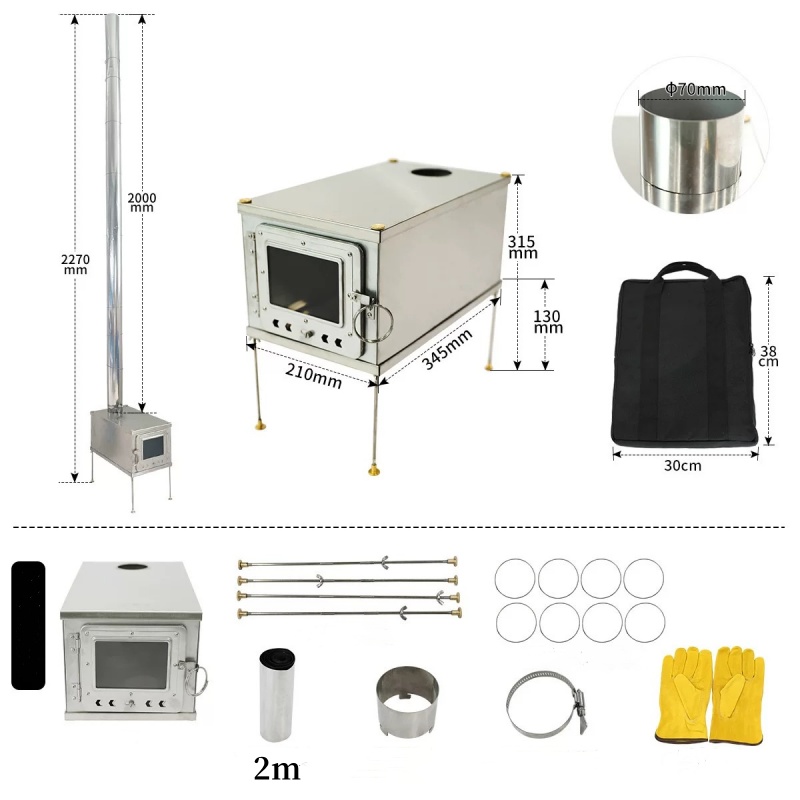 Fogão dobrável leve titânio li - Outdoor Camping Wood Burning Stove avaliação e preço