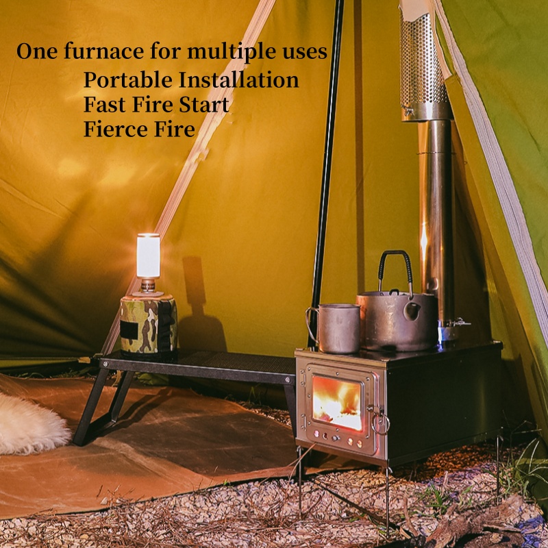 Fogão dobrável leve titânio li - Outdoor Camping Wood Burning Stove avaliação e preço
