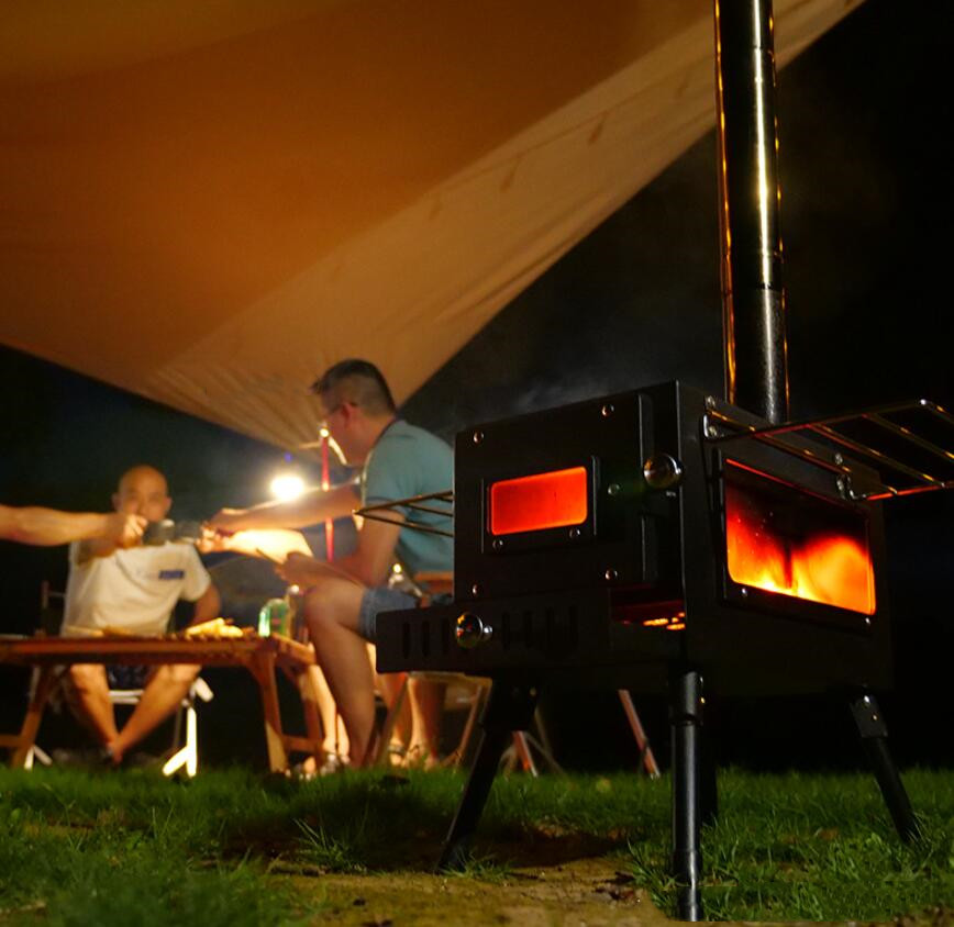 Fogão a lenha de aço para acam - Outdoor Camping Wood Burning Stove avaliação e preço