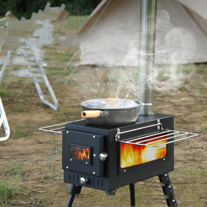 Fogão a lenha de aço para acam - Outdoor Camping Wood Burning Stove avaliação e preço