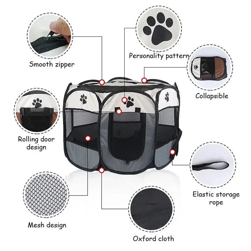Portátil dobrável pet tenda ca - Outdoor Camping Dog Fence avaliação e preço