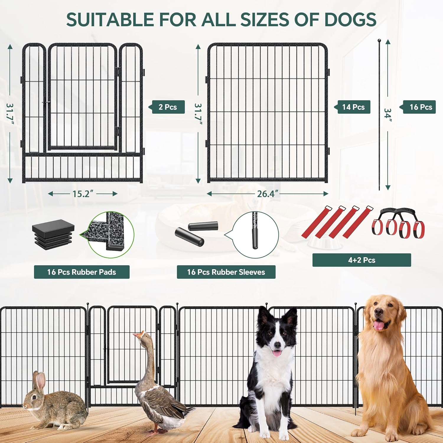 Cercado para Cães com 16 Painé - Outdoor Camping Dog Fence avaliação e preço