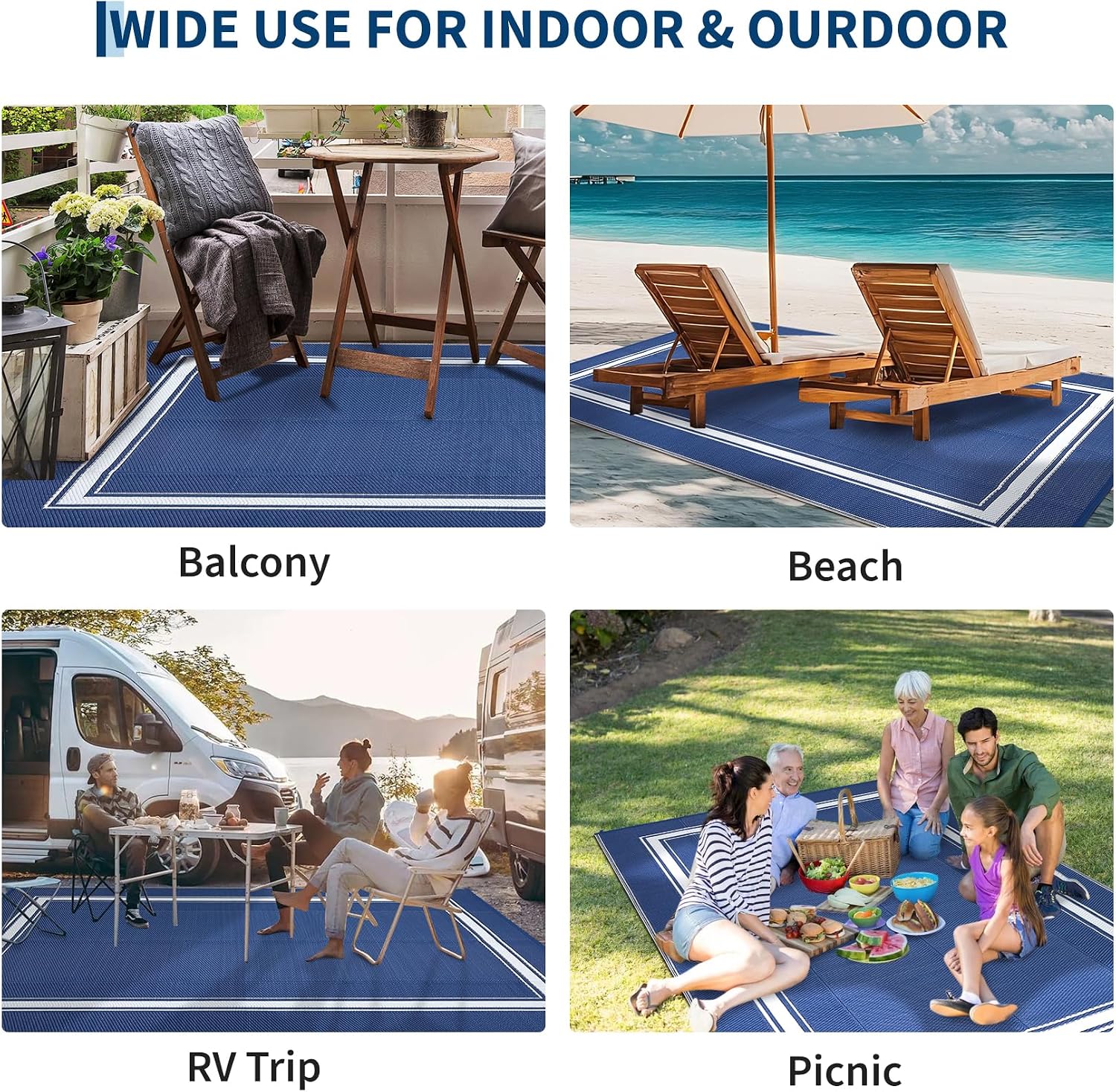 Tapete Externo 8x10/9X12FT par - Outdoor Camping Rugs 8X10 avaliação e preço
