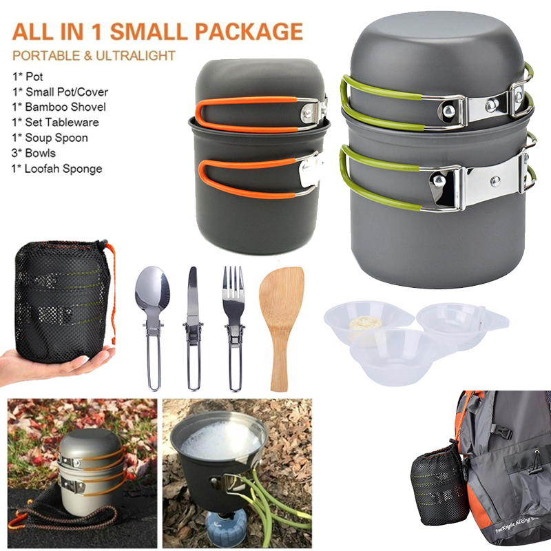 Novo pote de acampamento portá - Outdoor Camping Kitchen Set avaliação e preço
