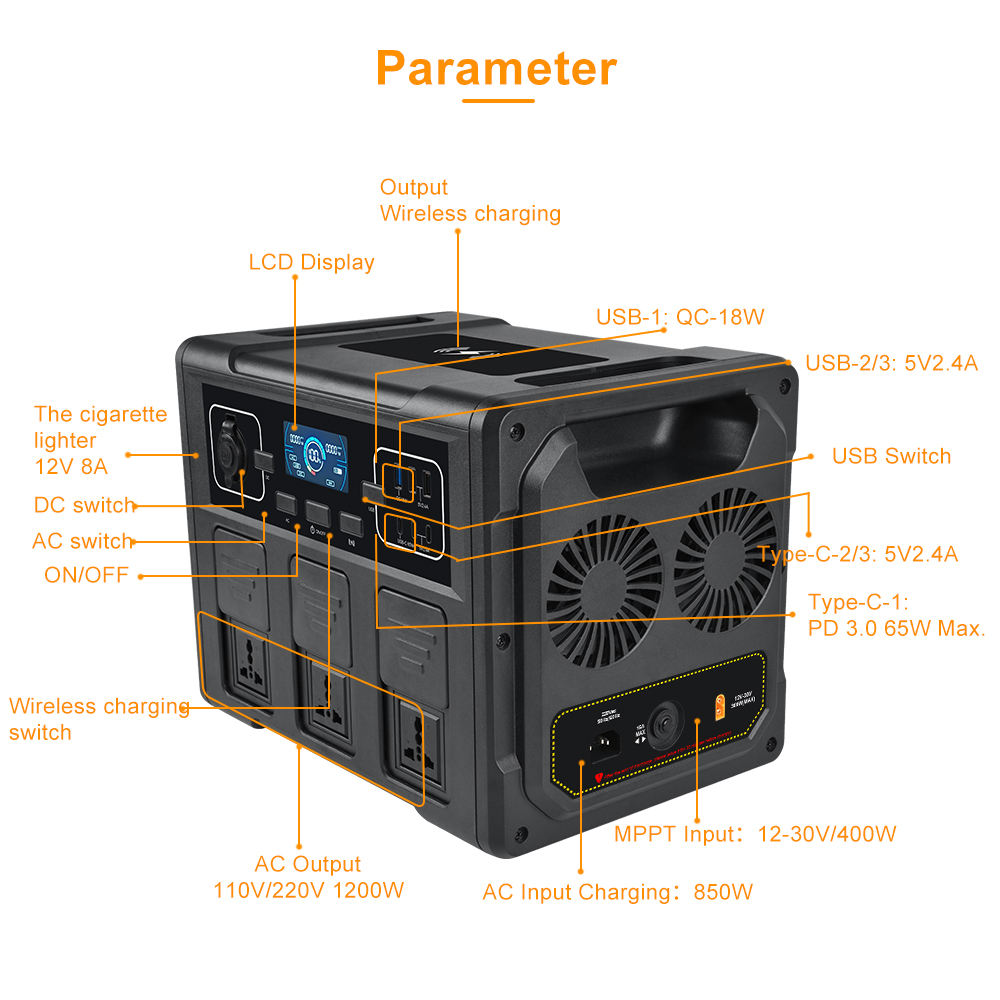 Gerador Solar Portátil de 1200 - Battery Outdoor Camping avaliação e preço