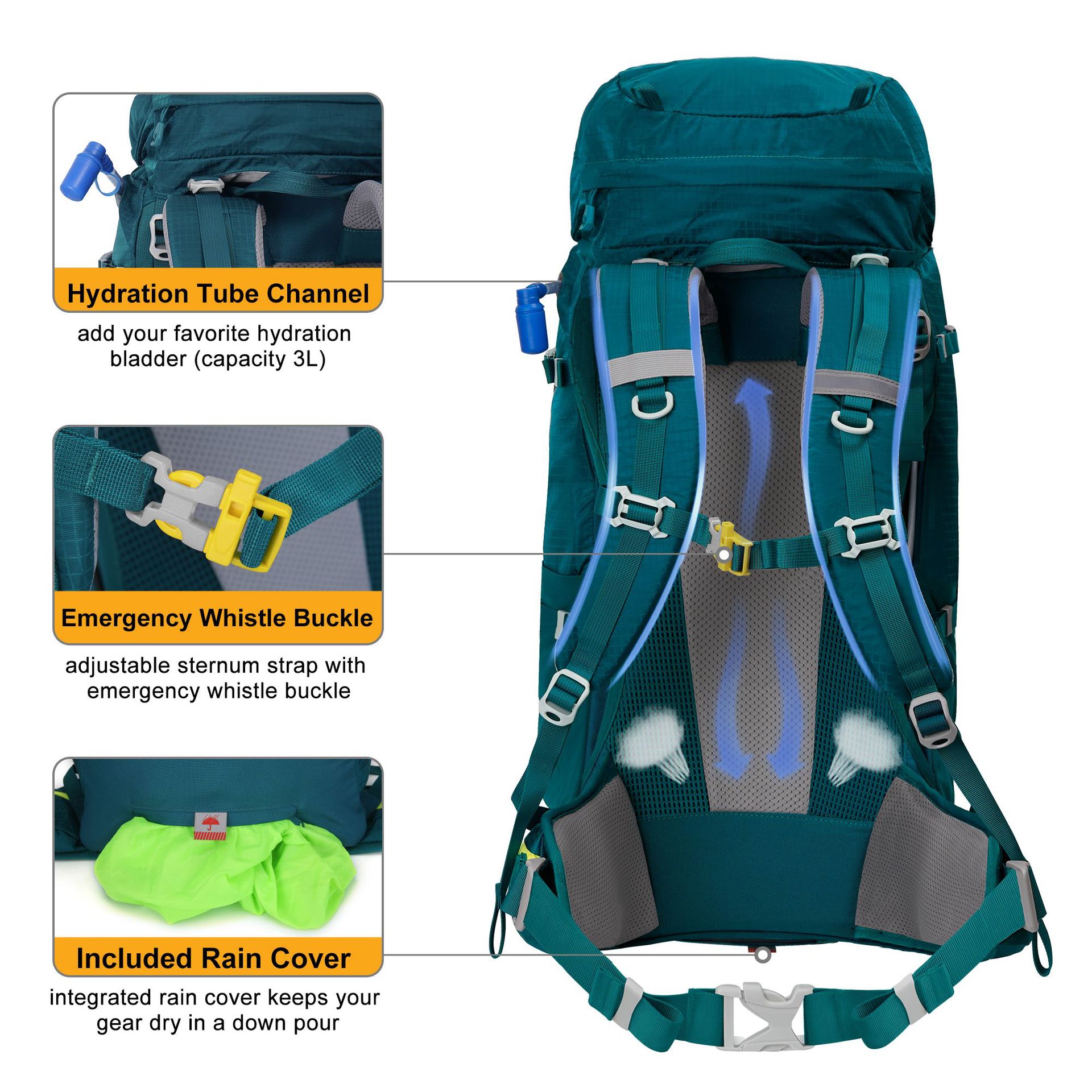 Mochila de nylon leve para cam - Lightweight Backpack 65L avaliação e preço