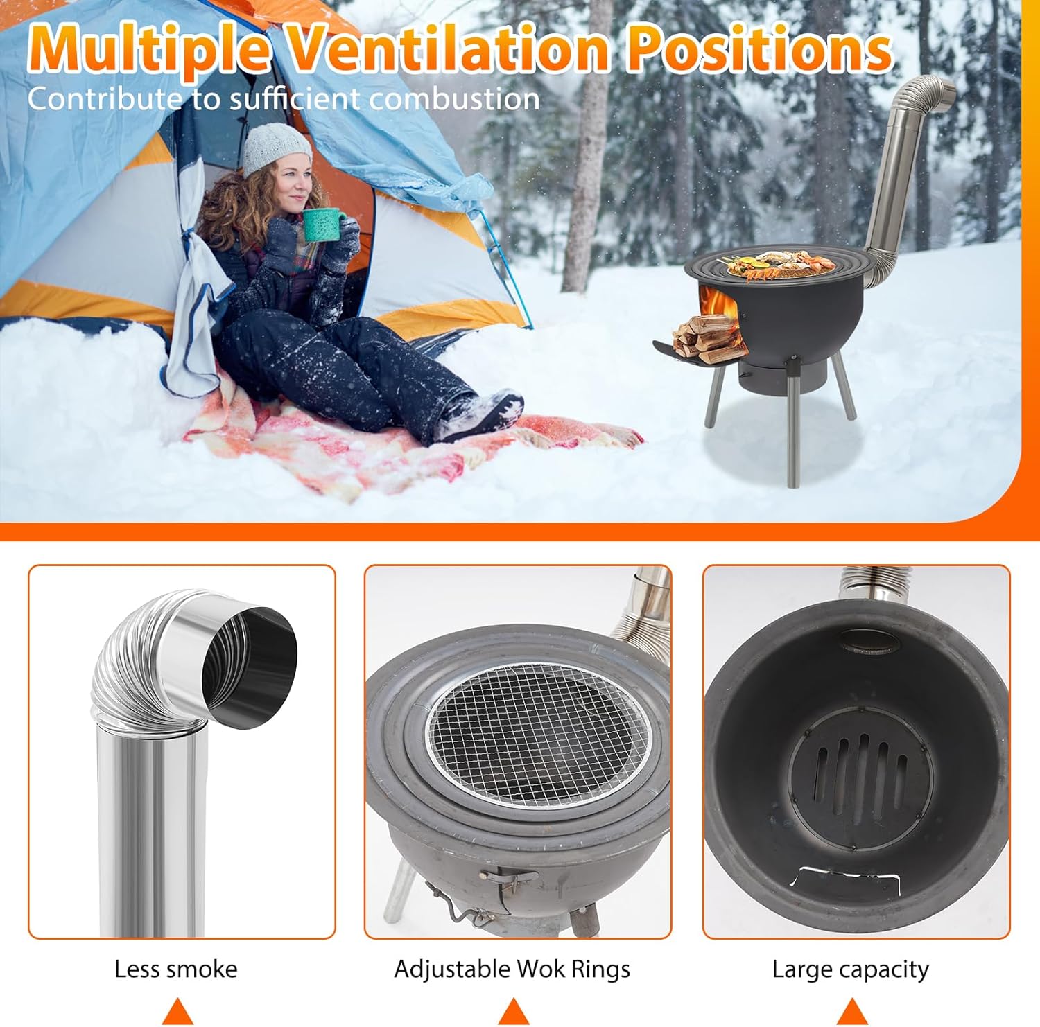 Fogão Portátil a Lenha para Ca - Outdoor Camping Wood Burning Stove avaliação e preço