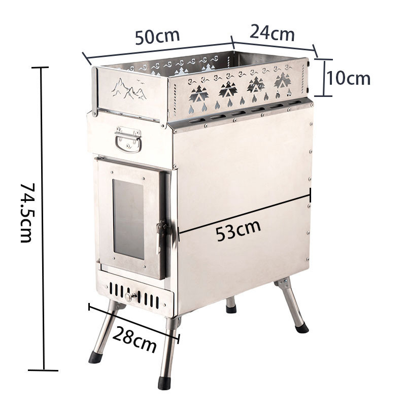 Fogão portátil para sauna, aqu - Outdoor Camping Wood Burning Stove avaliação e preço