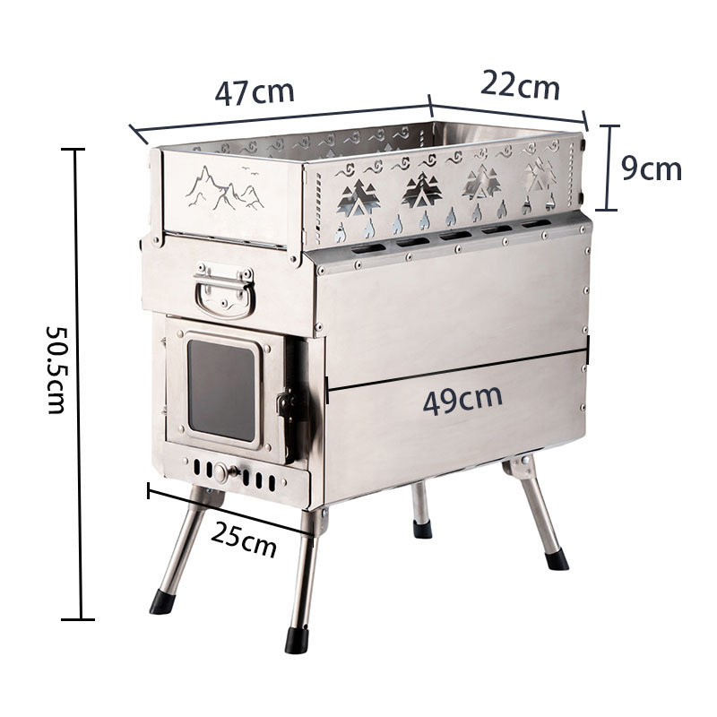 Fogão portátil para sauna, aqu - Outdoor Camping Wood Burning Stove avaliação e preço