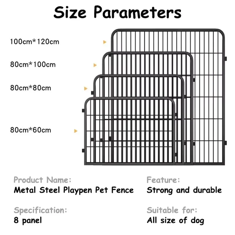Cercado para Cães de 8 Painéis - Outdoor Camping Dog Fence avaliação e preço