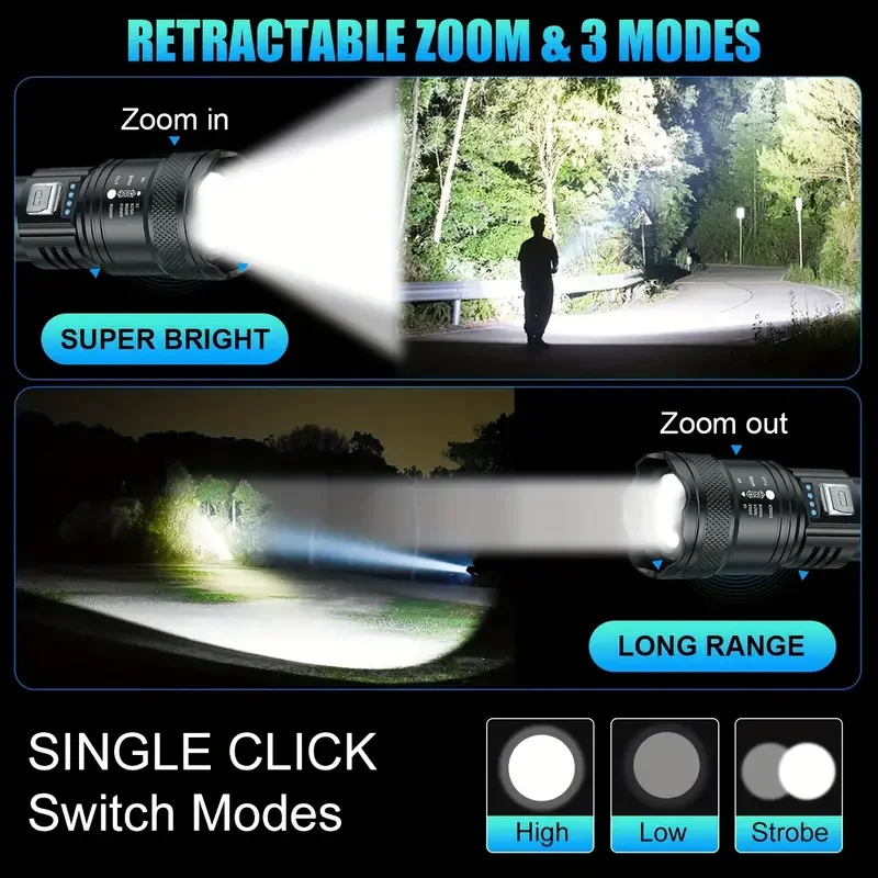 Lanterna tática led 2000lm, re - Battery Outdoor Camping avaliação e preço