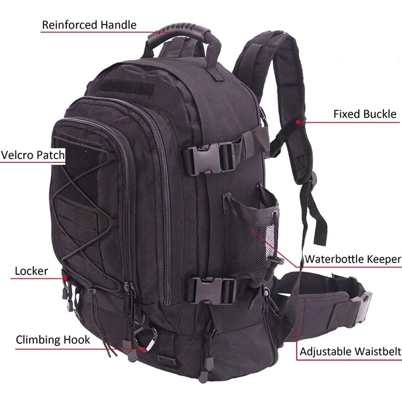 Grande Capacidade Outdoor Tact - Lightweight Backpack 65L avaliação e preço