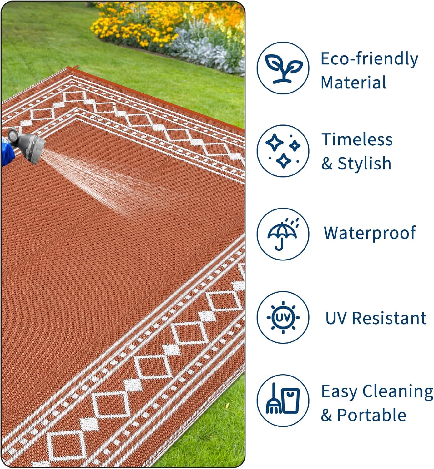 Tapete Plástico Reversível Imp - Outdoor Camping Rugs 8X10 avaliação e preço