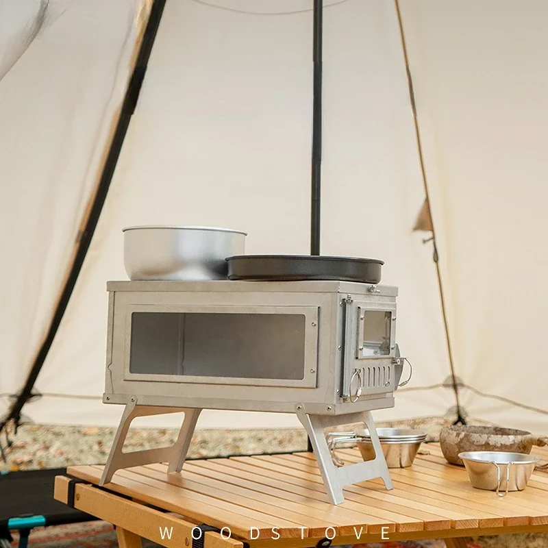 Fogão de Camping com Chaminé - - Outdoor Camping Wood Burning Stove avaliação e preço
