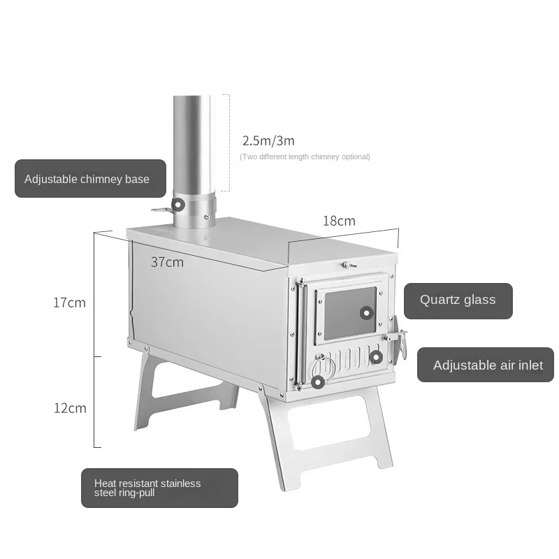 Fogão de Camping com Chaminé - - Outdoor Camping Wood Burning Stove avaliação e preço